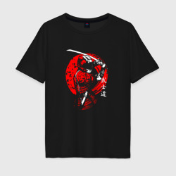 Мужская футболка хлопок Oversize Самурай с мечом moto samurai katana Japan