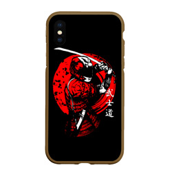 Чехол для iPhone XS Max матовый Мото самурай с катаной Japan samurai