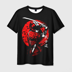 Мужская футболка 3D Мото самурай с катаной Japan samurai
