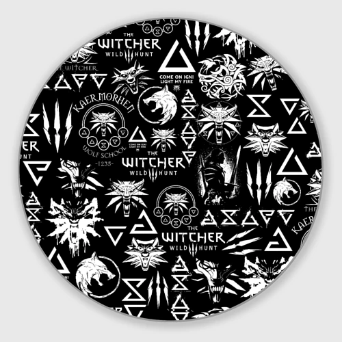 Круглый коврик для мышки Ведьмак логобомбинг the Witcher