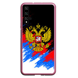 Чехол для Honor 20 Триколор Россия, брызги красок