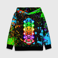 Детская толстовка 3D Geometry Dash levels, брызги красок