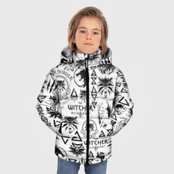 Зимняя куртка для мальчиков 3D THE WITCHER LOGOBOMBING ЧЁРНО БЕЛЫЙ | ВЕДЬМАК ПАТТЕРН - фото 2