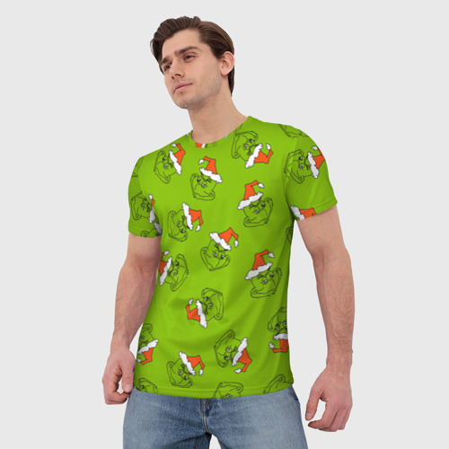 Мужская футболка 3D Гринч Укротитель рождества, цвет 3D печать - фото 3