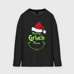 Мужской лонгслив oversize хлопок Resting Grinch Face