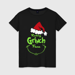 Женская футболка хлопок Resting Grinch Face