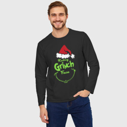 Мужской лонгслив oversize хлопок Resting Grinch Face - фото 2