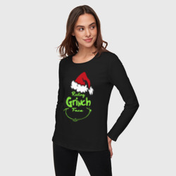 Женский лонгслив хлопок Resting Grinch Face - фото 2