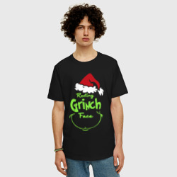 Мужская футболка хлопок Oversize Resting Grinch Face - фото 2