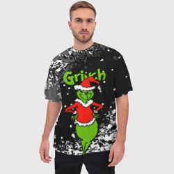 Мужская футболка oversize 3D Grinch На всех обиделся - фото 2