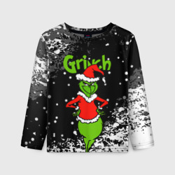 Детский лонгслив 3D Grinch На всех обиделся