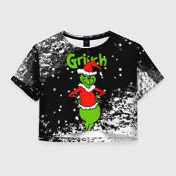 Женская футболка Crop-top 3D Grinch На всех обиделся