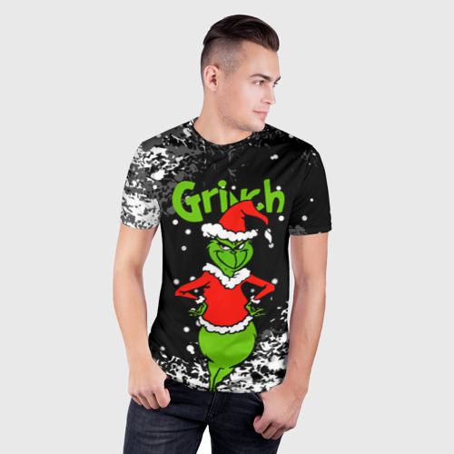 Мужская футболка 3D Slim Grinch На всех обиделся, цвет 3D печать - фото 3