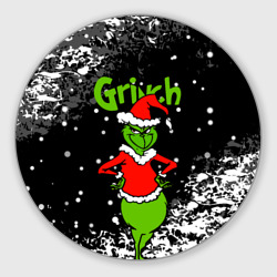 Круглый коврик для мышки Grinch На всех обиделся