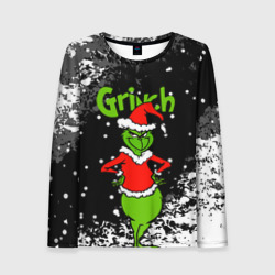 Женский лонгслив 3D Grinch На всех обиделся