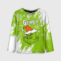 Детский лонгслив 3D Grinch Green