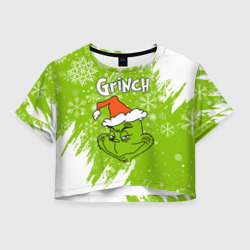 Женская футболка Crop-top 3D Grinch Green