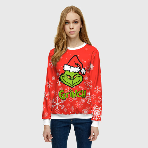 Женский свитшот 3D Grinch Red, цвет 3D печать - фото 3