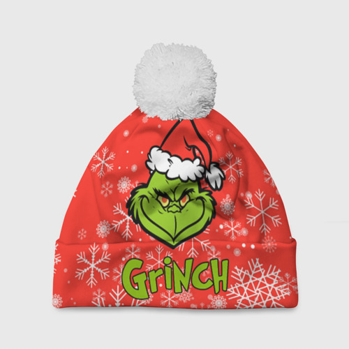 Шапка 3D c помпоном Grinch Red, цвет 3D печать