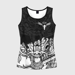 Женская майка 3D Walhalla team white dragon на спине