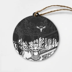 Деревянная игрушка круг Walhalla team white dragon на спине