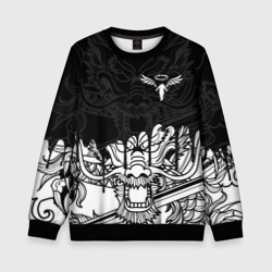 Детский свитшот 3D Walhalla team white dragon на спине