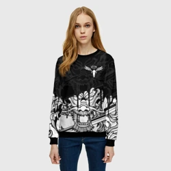 Женский свитшот 3D Walhalla team white dragon на спине - фото 2