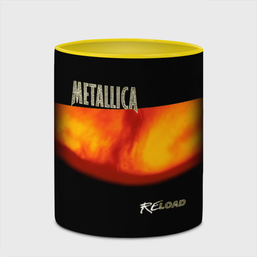 Кружка с полной запечаткой Metallica ReLoad, цвет белый + желтый - фото 4