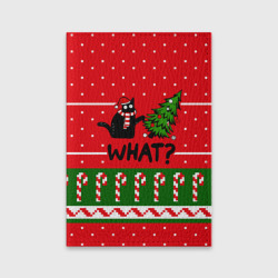 Обложка для паспорта матовая кожа What cat и ёлка