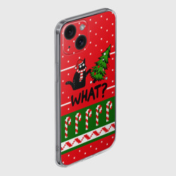 Чехол для iPhone 15 силиконовый с защитой камеры What cat и ёлка - фото 2