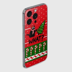Чехол для iPhone 16 Pro Max силиконовый с защитой камеры What cat и ёлка - фото 2