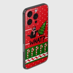 Чехол для iPhone 16 Pro силиконовый с защитой камеры What cat и ёлка - фото 2