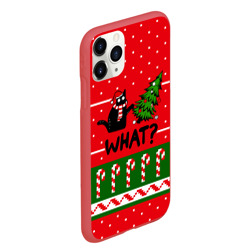 Чехол для iPhone 11 Pro Max матовый What cat и ёлка - фото 2