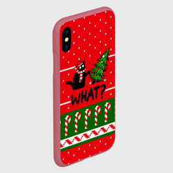 Чехол для iPhone XS Max матовый What cat и ёлка - фото 2