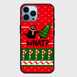 Чехол для iPhone 14 Pro Max What cat и ёлка