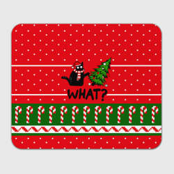 Прямоугольный коврик для мышки What cat и ёлка