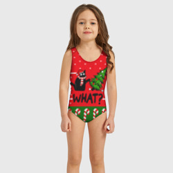 Детский купальник 3D What cat и ёлка