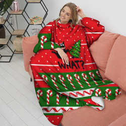 Плед с рукавами What cat и ёлка - фото 2