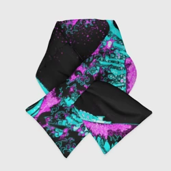 Шарф-пуховик 3D Неоновая Япония, волна, Фудзияма neon Japan