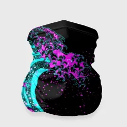 Бандана-труба 3D Неоновая Япония, волна, Фудзияма neon Japan