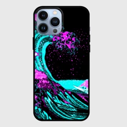 Чехол для iPhone 13 Pro Max Неоновая Япония, волна, Фудзияма neon Japan