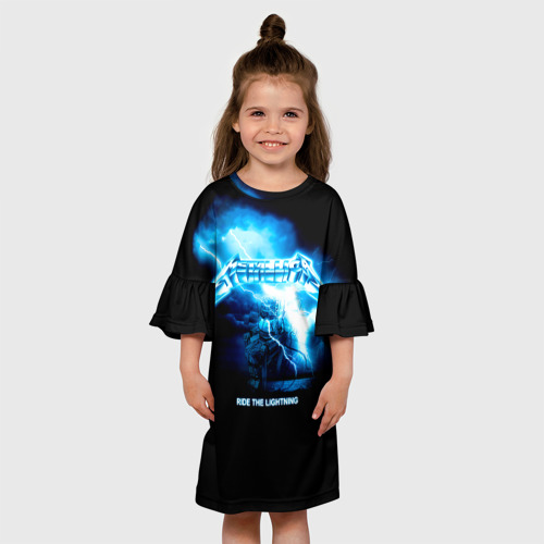 Детское платье 3D с принтом Ride the Lightning | Metallica, вид сбоку #3