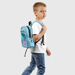 Рюкзак с принтом Mr Beast Gaming для ребенка, вид сзади №1. Цвет основы: белый