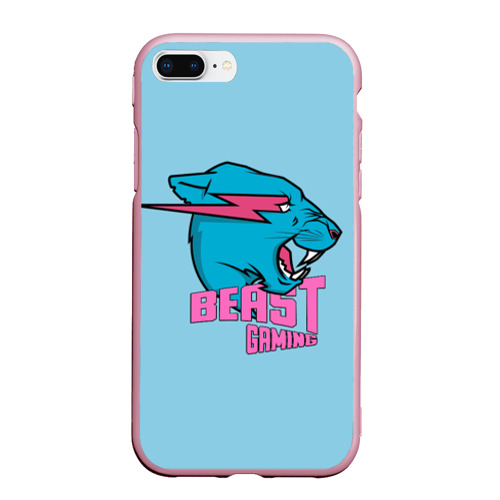 Чехол для iPhone 7Plus/8 Plus матовый Mr Beast Gaming, цвет розовый