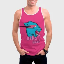 Мужская майка 3D Mr Beast Gaming Full Print Pink edition - фото 2