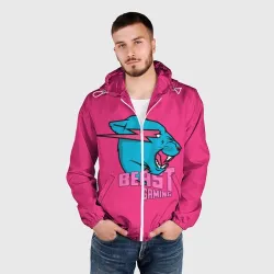 Мужская ветровка 3D Mr Beast Gaming Full Print Pink edition - фото 2