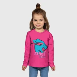 Детский лонгслив 3D Mr Beast Gaming Full Print Pink edition - фото 2