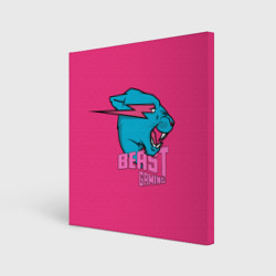 Холст квадратный Mr Beast Gaming Full Print Pink edition