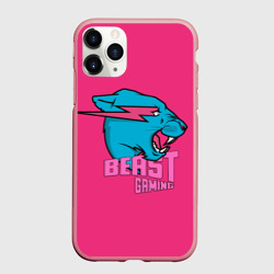 Чехол для iPhone 11 Pro Max матовый Mr Beast Gaming Full Print Pink edition