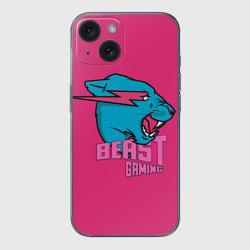 Чехол для iPhone 15 силиконовый с защитой камеры Mr Beast Gaming Full Print Pink edition